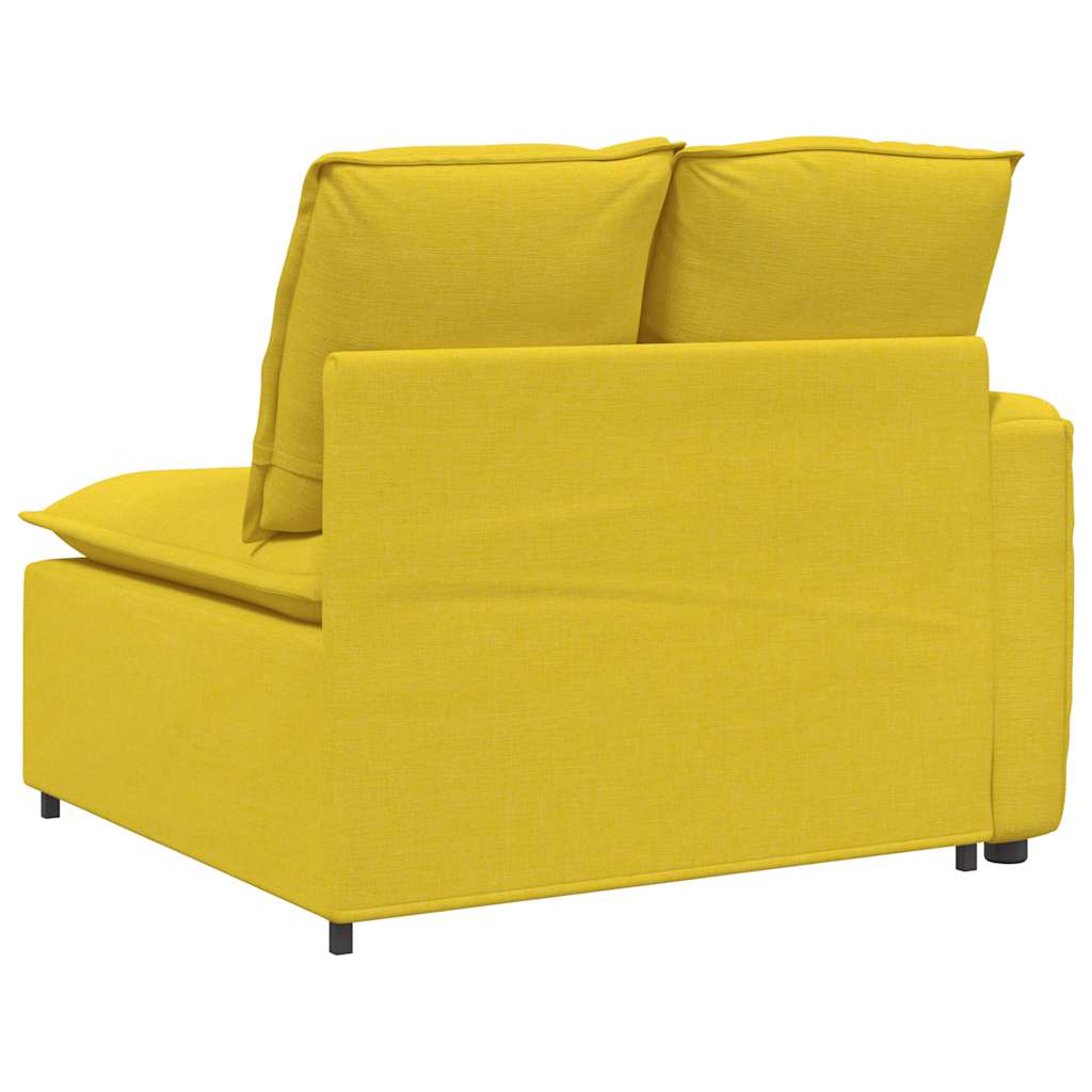 Module d'extrémité d'accoudoir de canapé modulaire avec coussins jaune clair 100 cm - XIOS