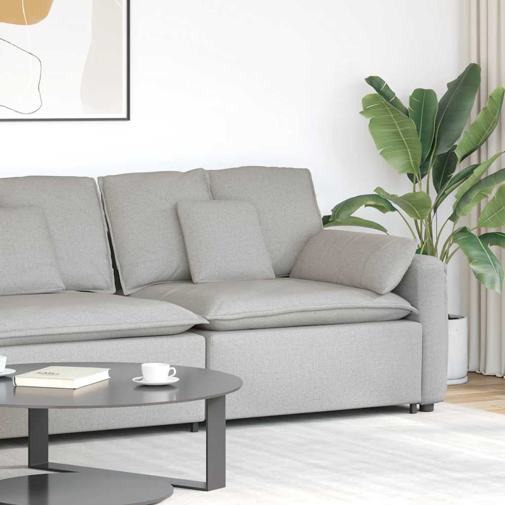 Module d'extrémité d'accoudoir de canapé modulaire avec coussins Gris nuage 100 cm - XIOS