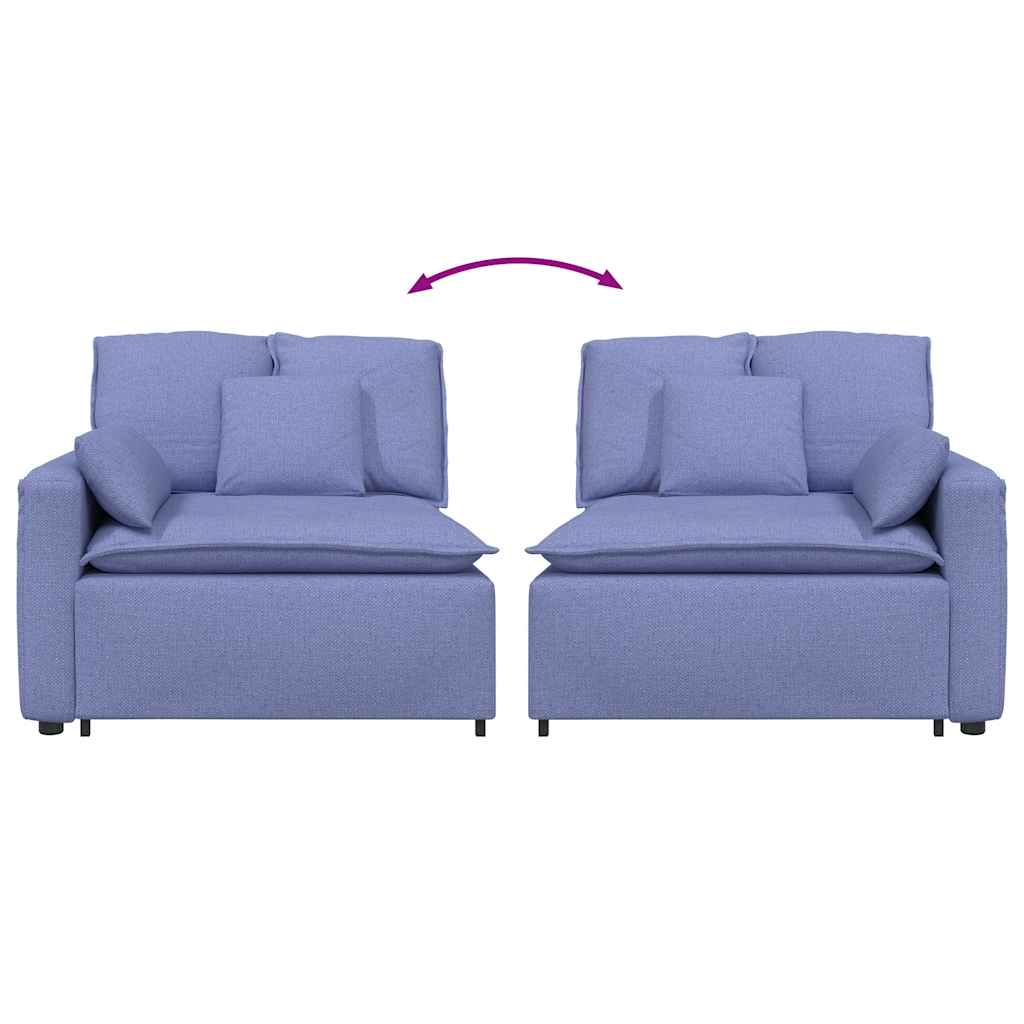 Module d'extrémité d'accoudoir de canapé modulaire avec coussins bleu jean 100 cm - XIOS