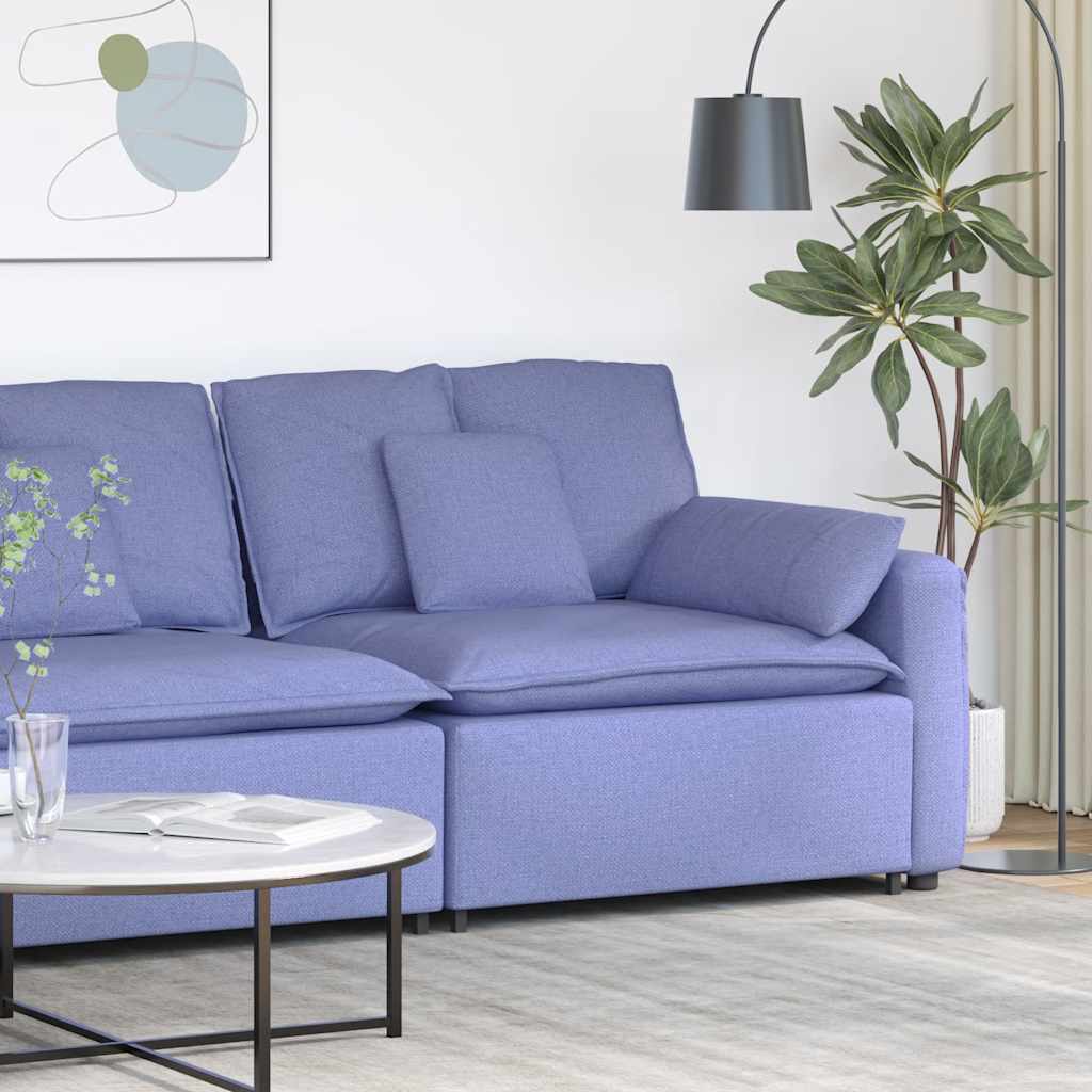 Module d'extrémité d'accoudoir de canapé modulaire avec coussins bleu jean 100 cm - XIOS