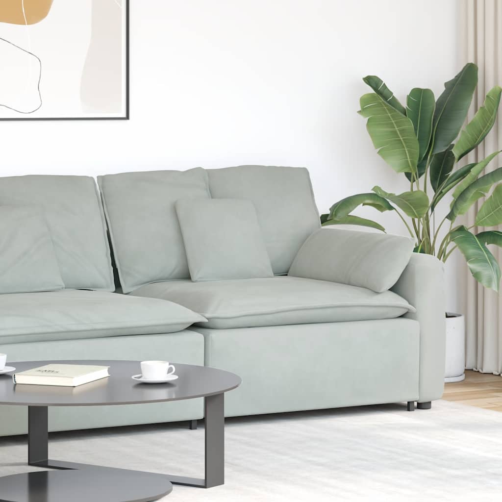 Module d'extrémité d'accoudoir de canapé modulaire avec coussins gris clair 100 cm - XIOS