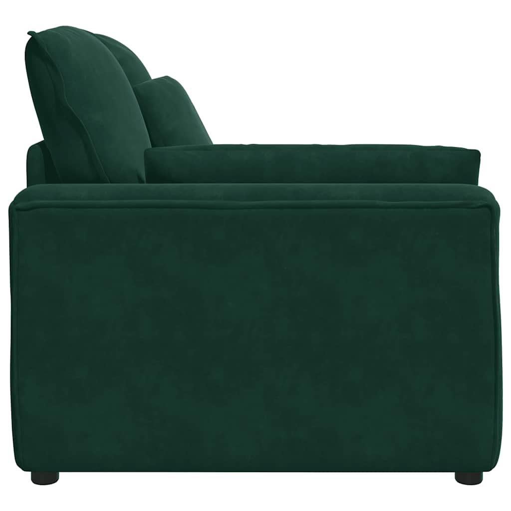 Module d'extrémité d'accoudoir de canapé modulaire avec coussins vert foncé 100 cm - XIOS