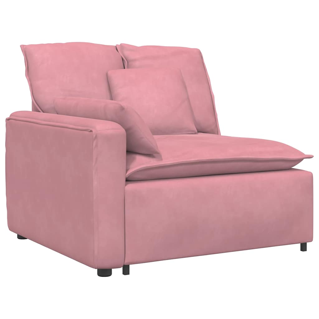 Module d'extrémité d'accoudoir de canapé modulaire avec coussins roses 100 cm - XIOS