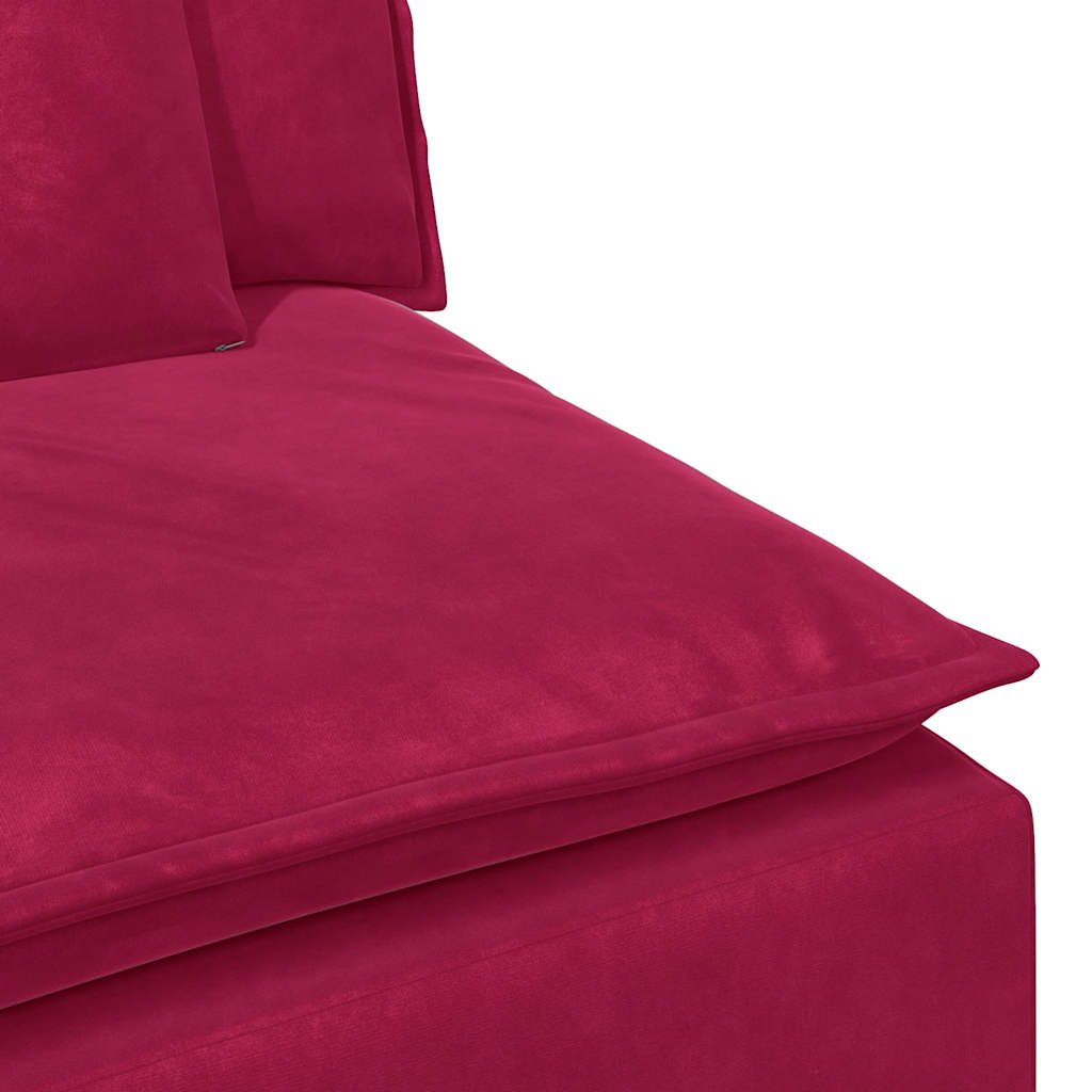Module d'extrémité d'accoudoir de canapé modulaire avec coussins rouge bordeaux 100 cm - XIOS