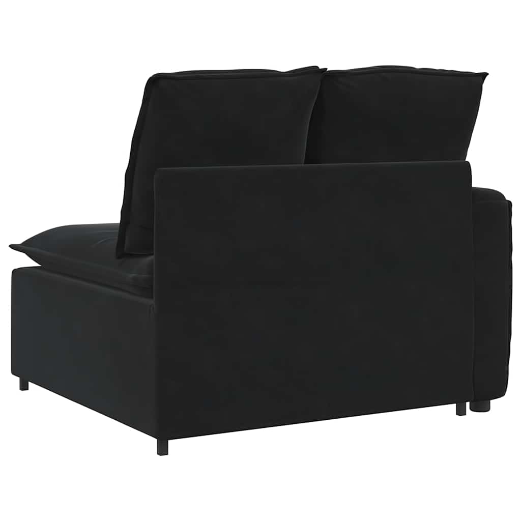 Module d'extrémité d'accoudoir de canapé modulaire avec coussins noirs 100 cm - XIOS