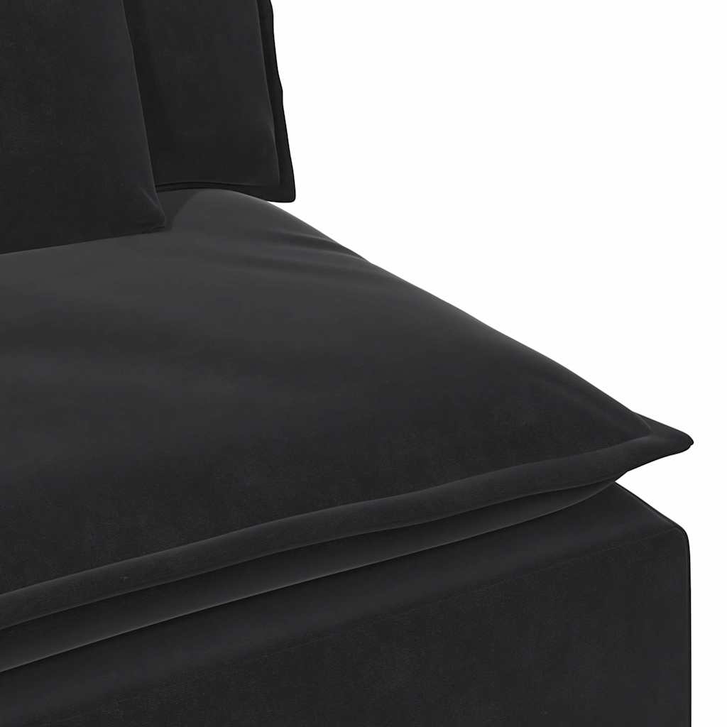 Module d'extrémité d'accoudoir de canapé modulaire avec coussins noirs 100 cm - XIOS