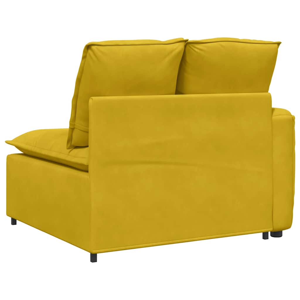 Module d'extrémité d'accoudoir de canapé modulaire avec coussins jaunes 100 cm - XIOS