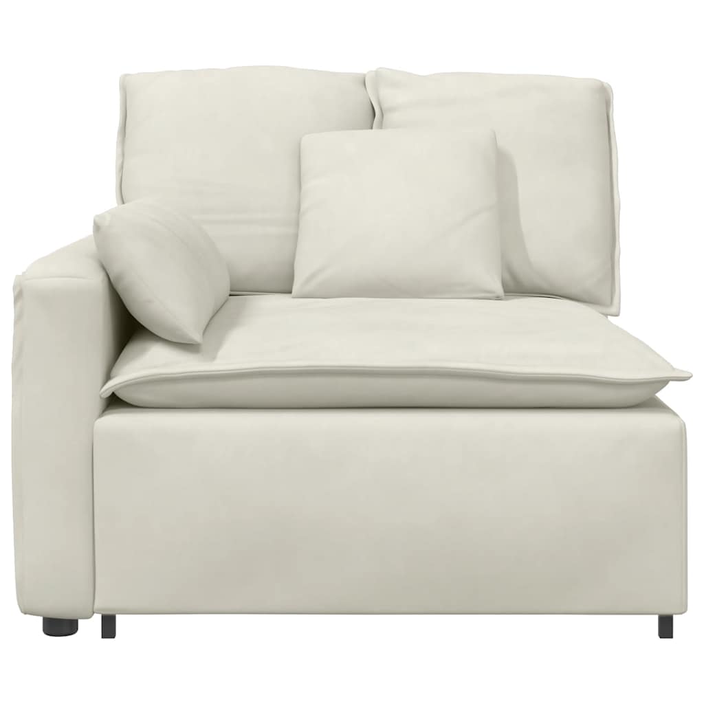 Module d'extrémité d'accoudoir de canapé modulaire avec coussins crème 100 cm - XIOS