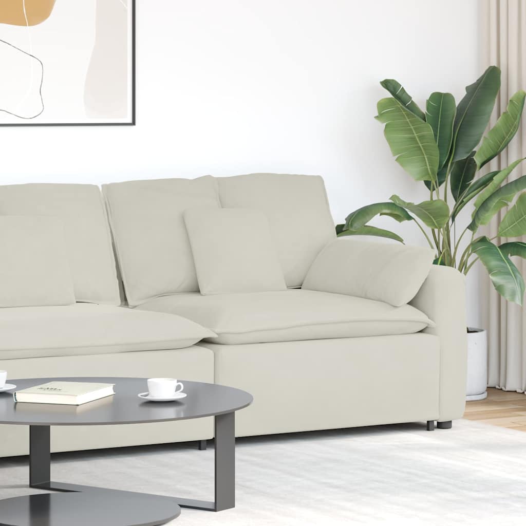 Module d'extrémité d'accoudoir de canapé modulaire avec coussins crème 100 cm - XIOS
