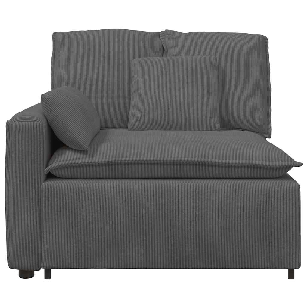 Module d'extrémité d'accoudoir de canapé modulaire avec coussins gris foncé 100 cm - XIOS
