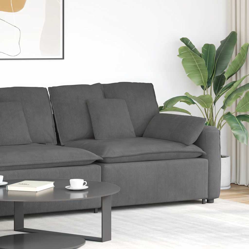 Module d'extrémité d'accoudoir de canapé modulaire avec coussins gris foncé 100 cm - XIOS