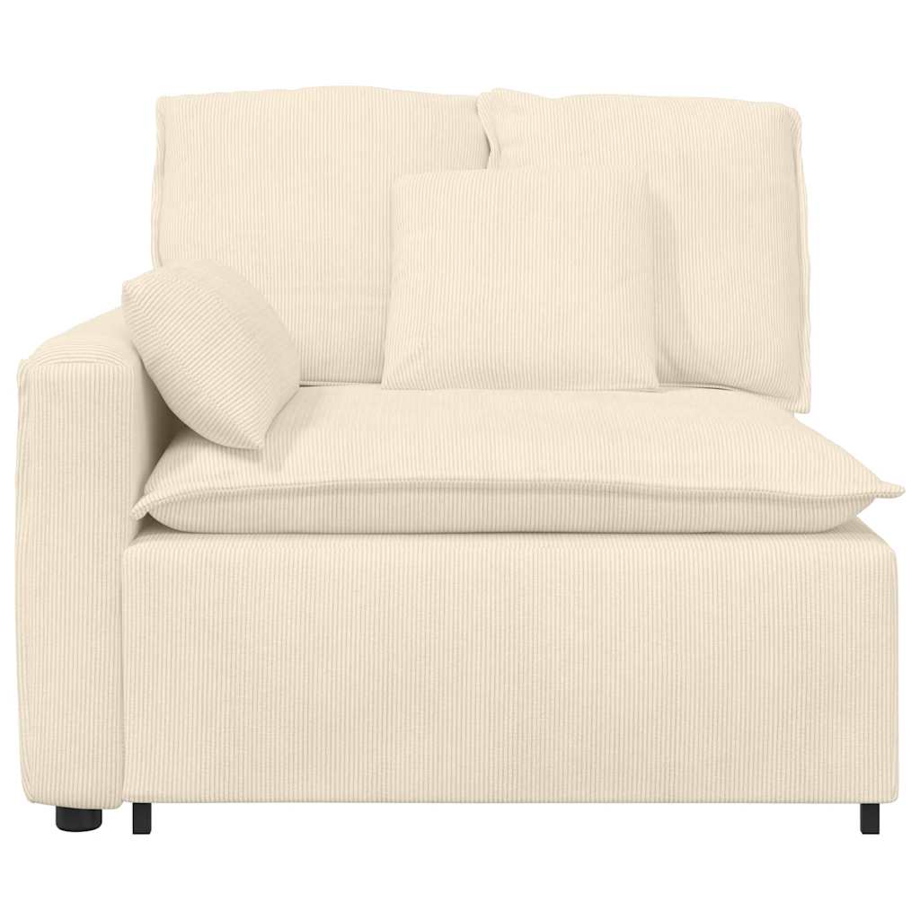 Module d'extrémité d'accoudoir de canapé modulaire avec coussins crème 100 cm - XIOS