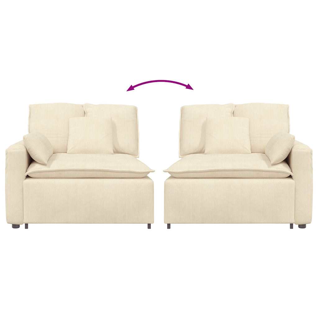 Module d'extrémité d'accoudoir de canapé modulaire avec coussins crème 100 cm - XIOS