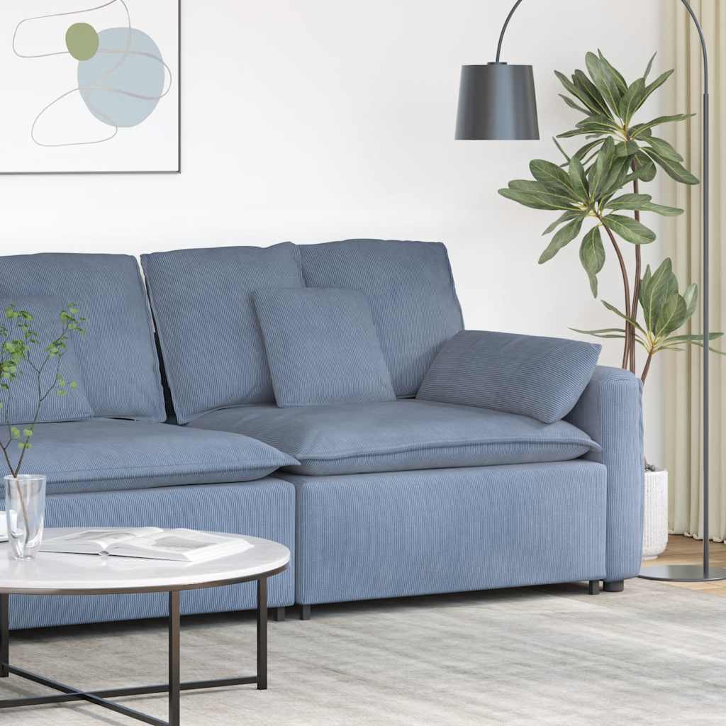 Module d'extrémité d'accoudoir de canapé modulaire avec coussins bleus 100 cm - XIOS