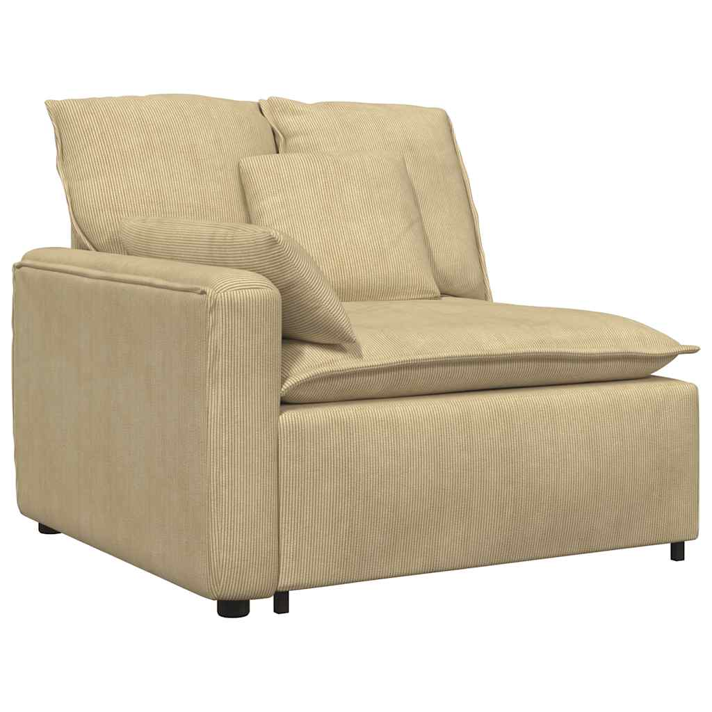 Module d'extrémité d'accoudoir de canapé modulaire avec coussins gris-vert 100 cm - XIOS