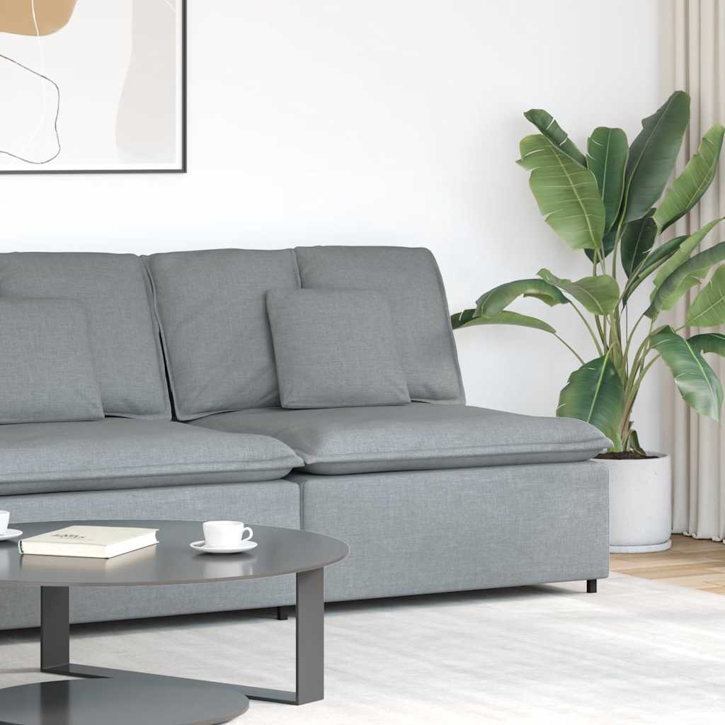 Module central de canapé modulable avec coussins gris clair 100 cm - XIOS