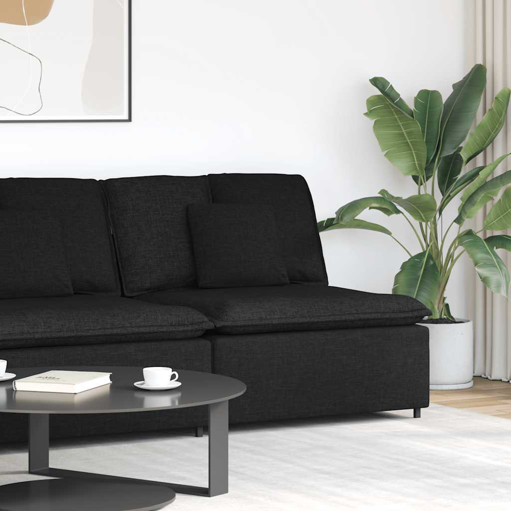 Module central de canapé modulable avec coussins noirs 100 cm - XIOS