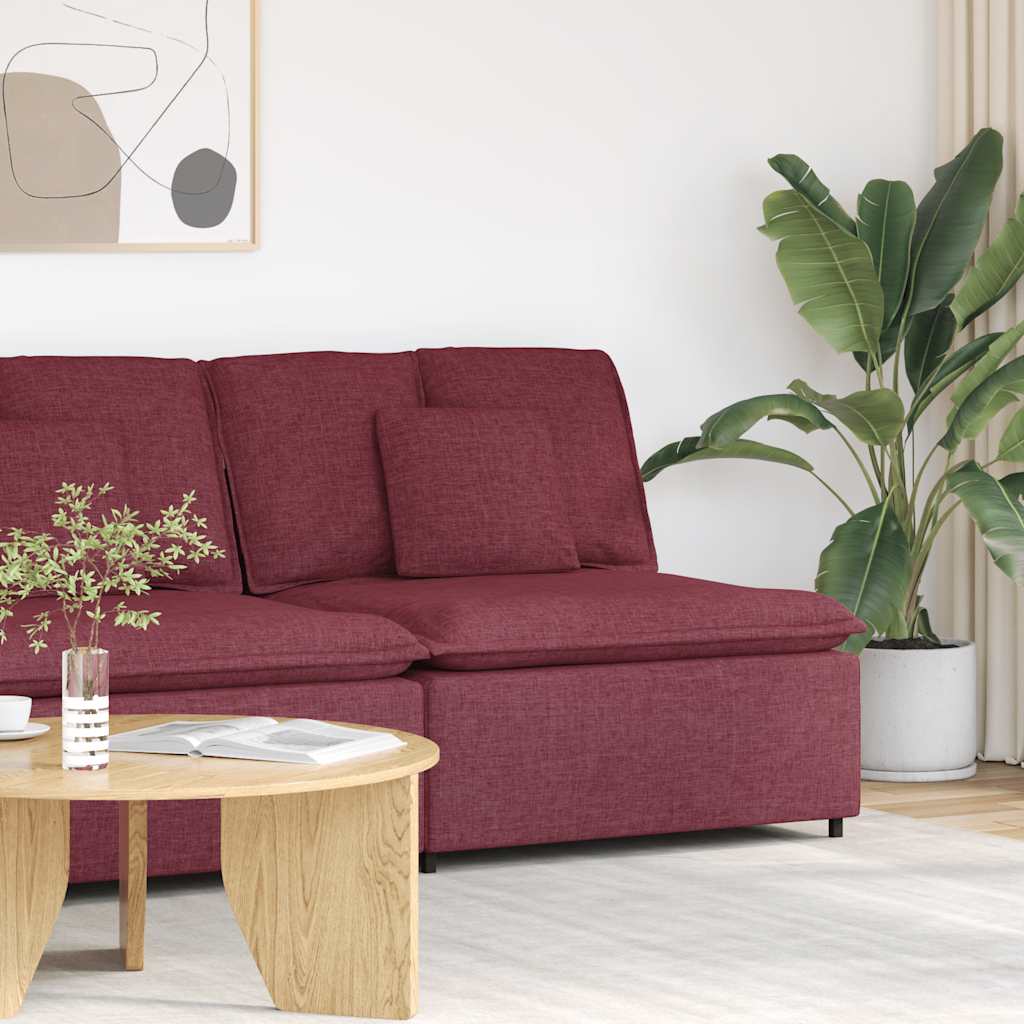 Module central de canapé modulable avec coussins rouge bordeaux 100 cm - XIOS