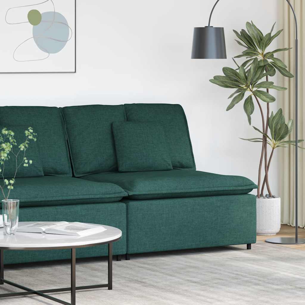 Module central de canapé modulable avec coussins vert foncé 100 cm - XIOS