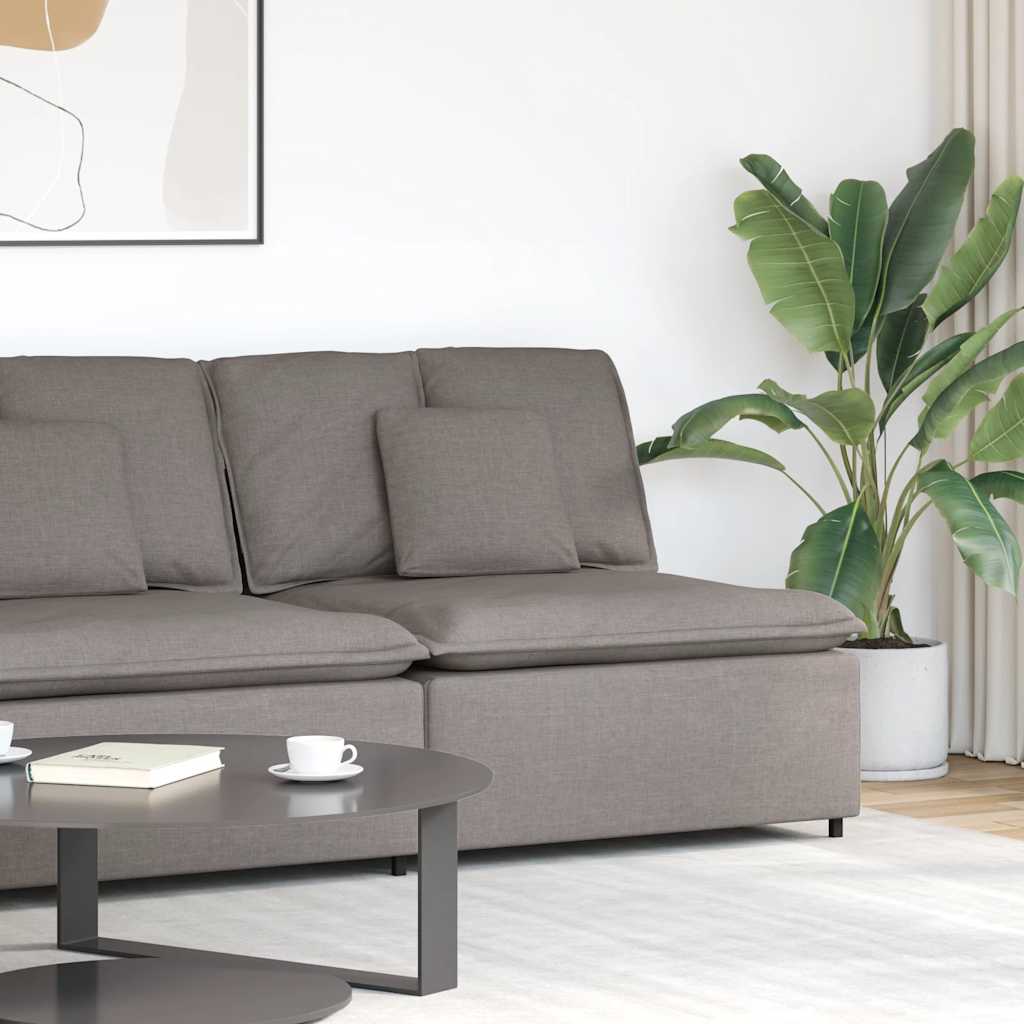 Module central de canapé modulable avec coussins taupe 100 cm - XIOS