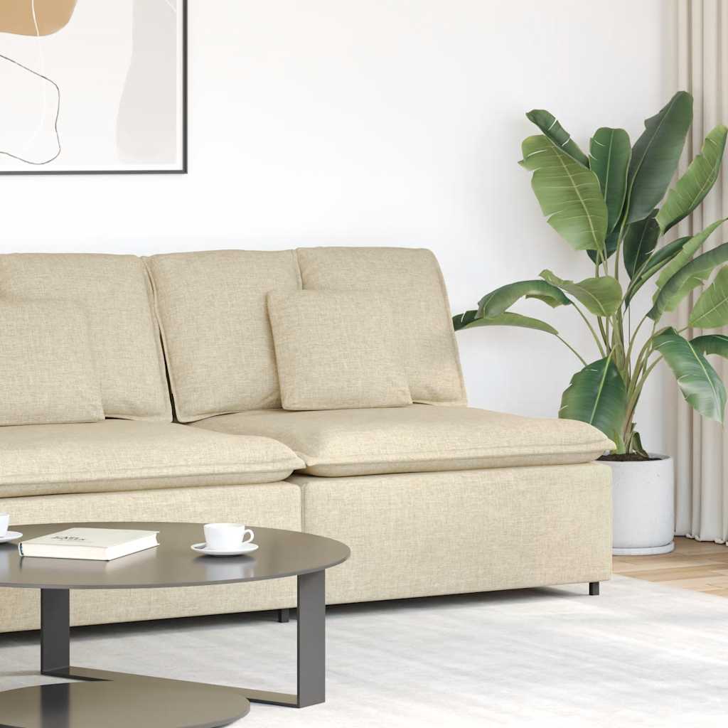 Module central de canapé modulable avec coussins crème 100 cm - XIOS