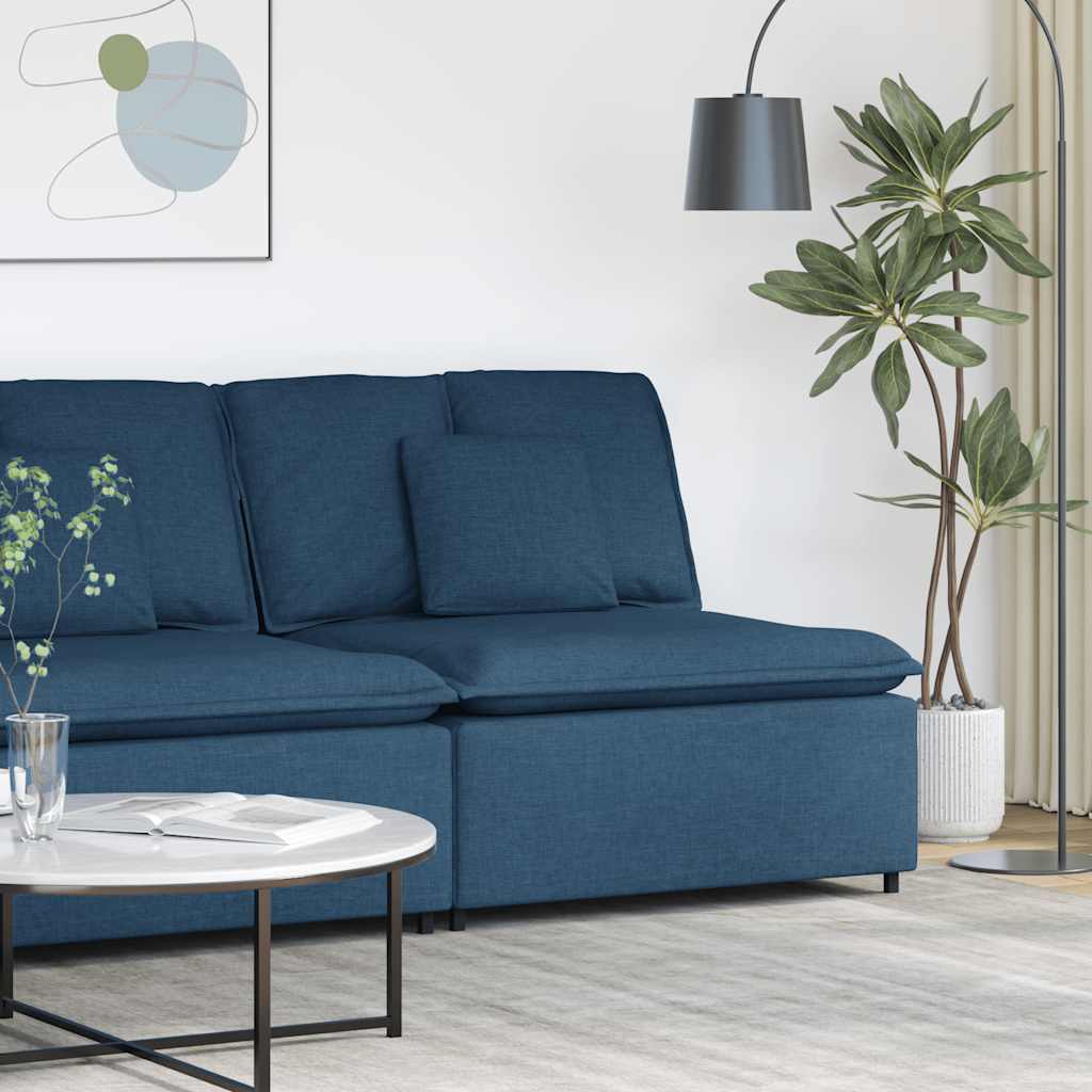 Module central de canapé modulable avec coussins bleus 100 cm - XIOS
