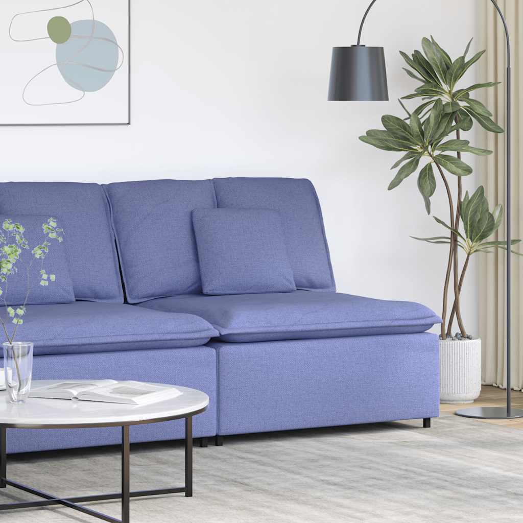 Module central de canapé modulable avec coussins bleu jean 100 cm - XIOS