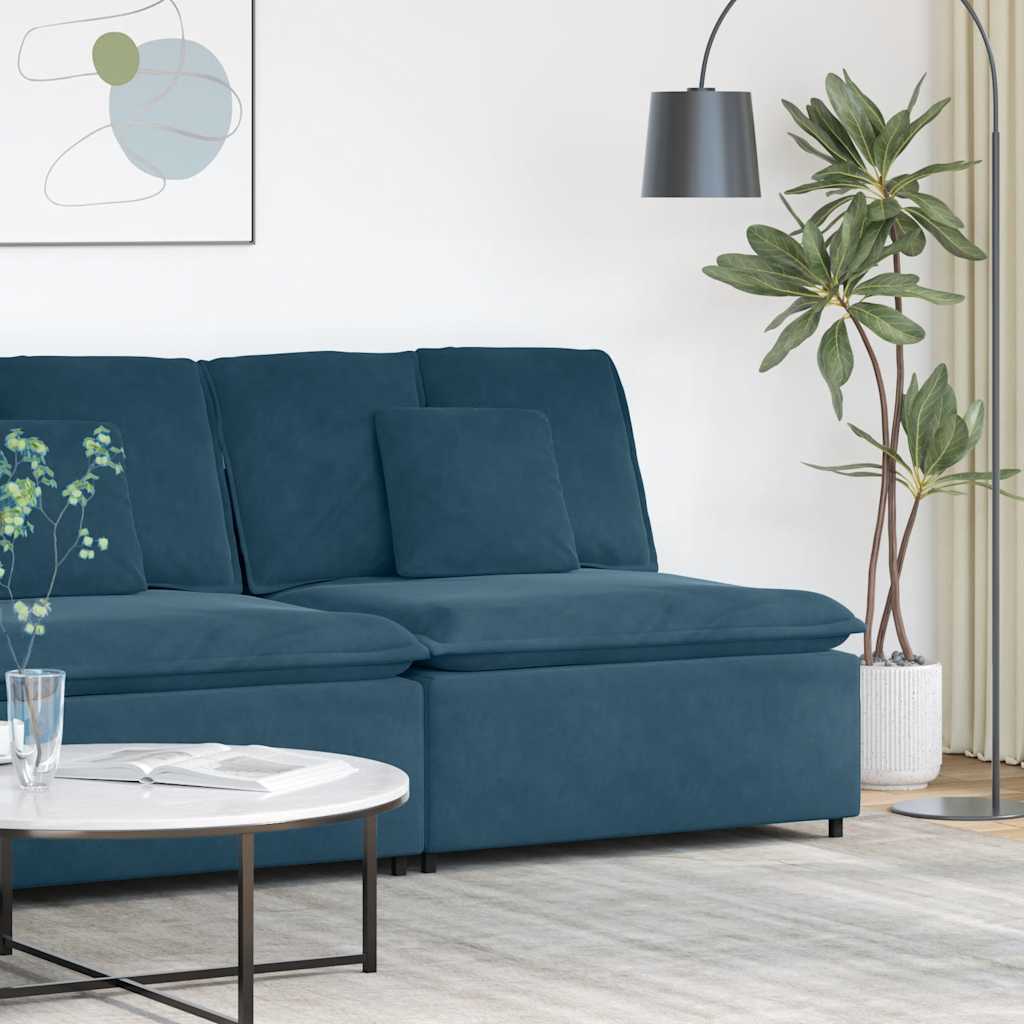Module central de canapé modulable avec coussins bleus 100 cm - XIOS