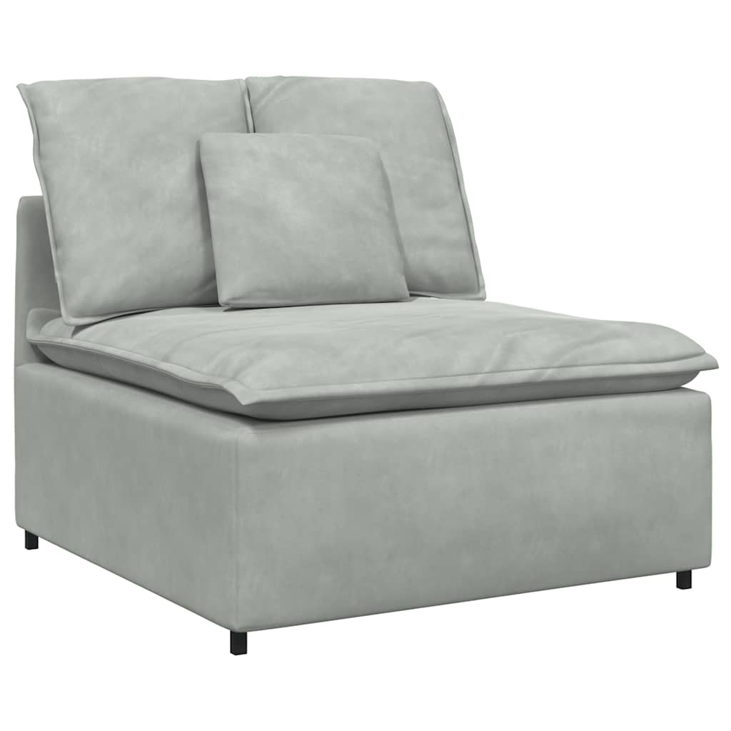 Module central de canapé modulable avec coussins gris clair 100 cm - XIOS