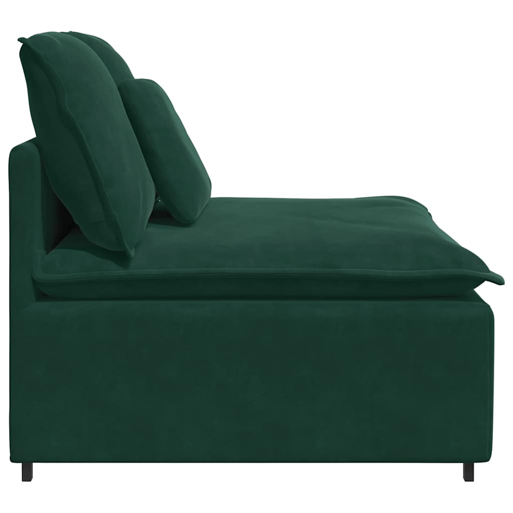 Module central de canapé modulable avec coussins vert foncé 100 cm - XIOS
