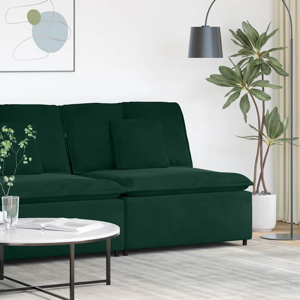 Module central de canapé modulable avec coussins vert foncé 100 cm - XIOS