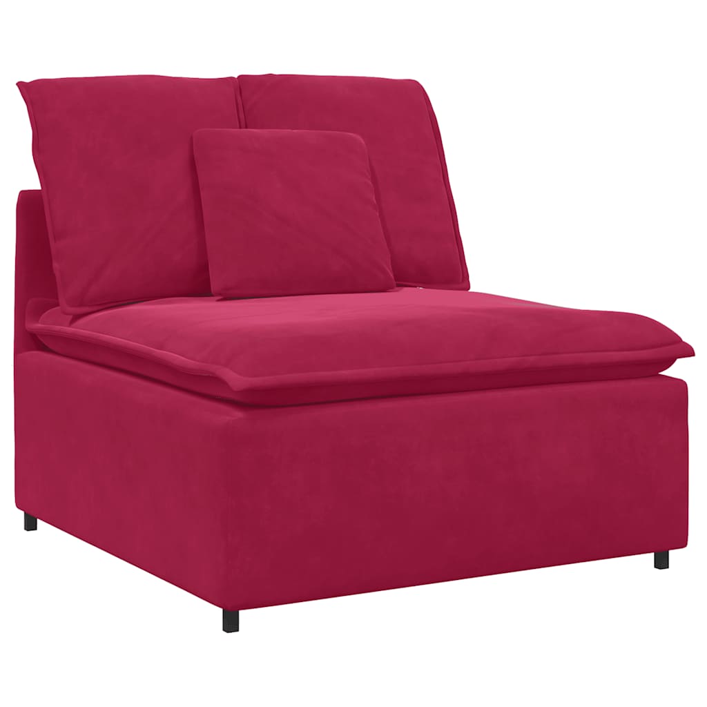 Module central de canapé modulable avec coussins rouge bordeaux 100 cm - XIOS