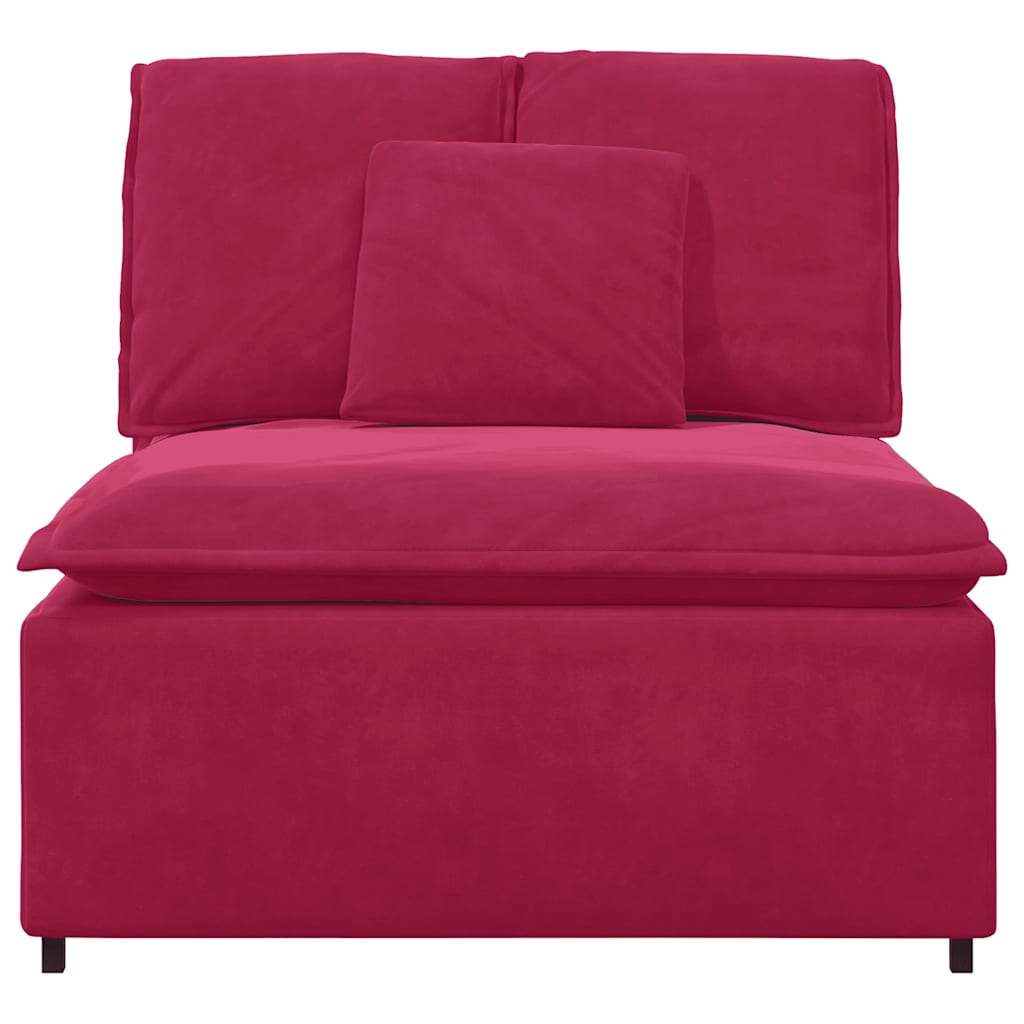 Module central de canapé modulable avec coussins rouge bordeaux 100 cm - XIOS