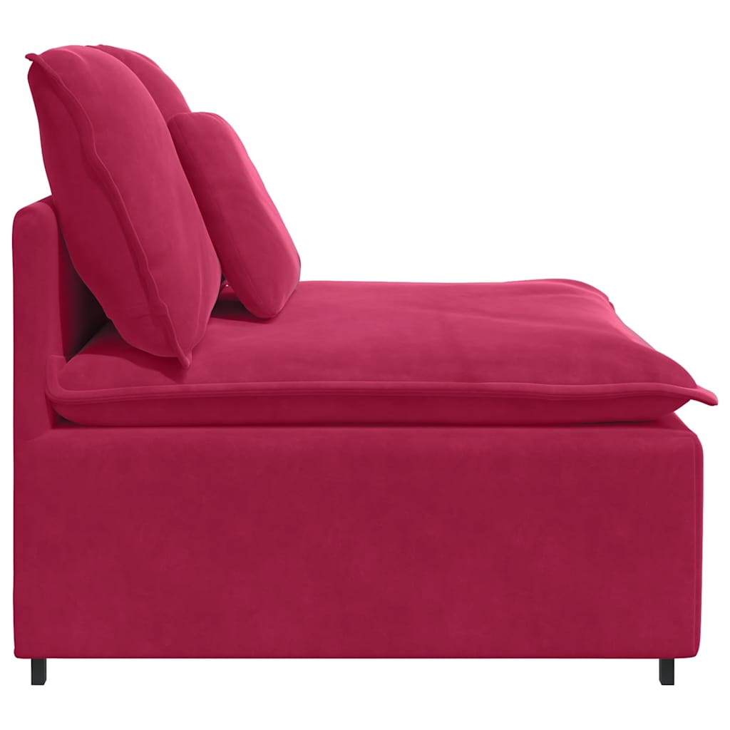 Module central de canapé modulable avec coussins rouge bordeaux 100 cm - XIOS