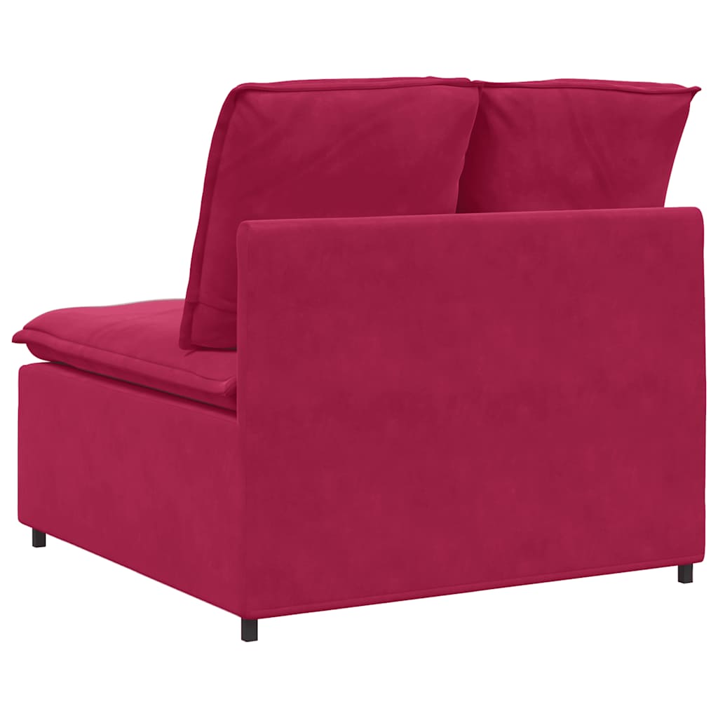 Module central de canapé modulable avec coussins rouge bordeaux 100 cm - XIOS