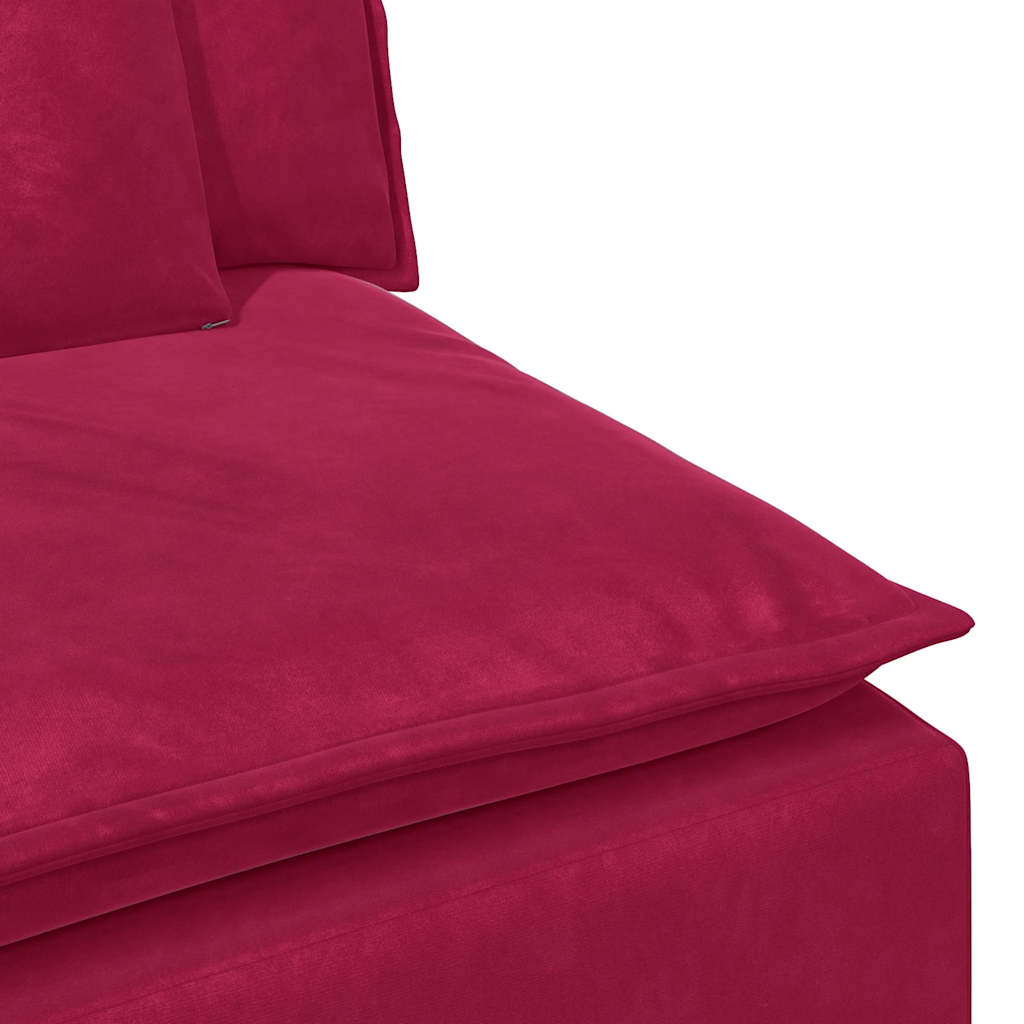 Module central de canapé modulable avec coussins rouge bordeaux 100 cm - XIOS