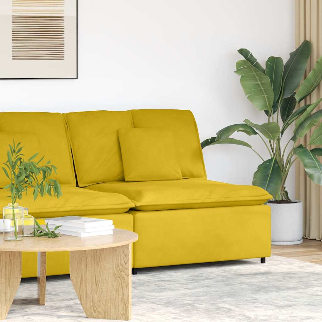 Module central de canapé modulable avec coussins jaunes 100 cm - XIOS