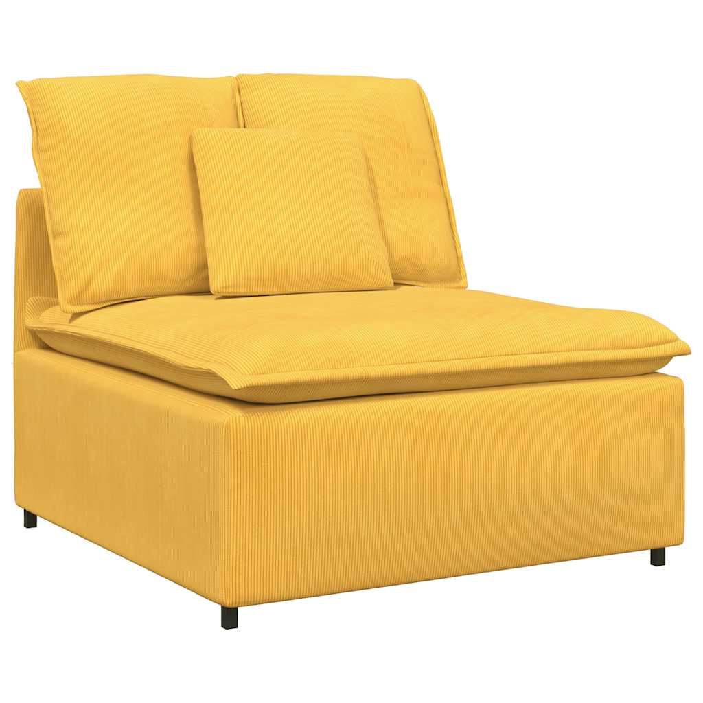 Module central de canapé modulable avec coussins jaune clair 100 cm - XIOS