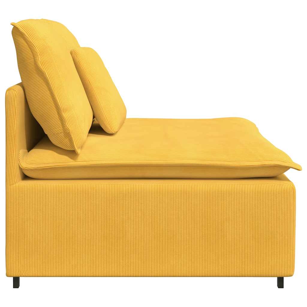 Module central de canapé modulable avec coussins jaune clair 100 cm - XIOS