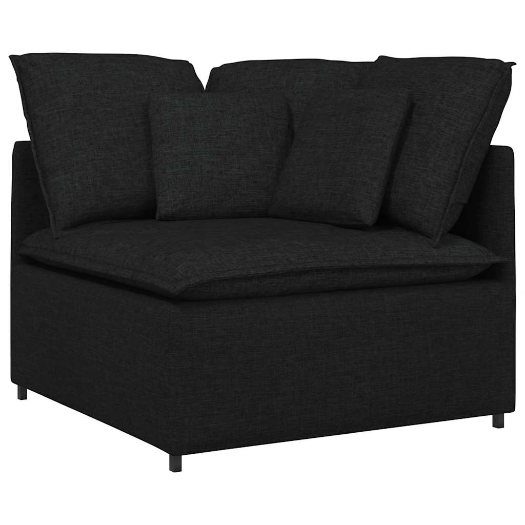 Module d'angle pour canapé modulable avec coussins noirs 100 cm - XIOS