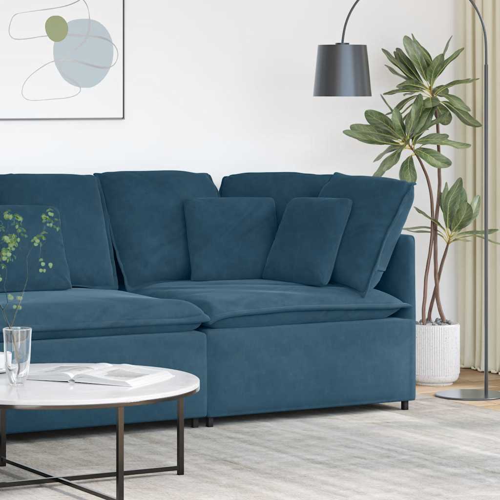 Module d'angle pour canapé modulable avec coussins bleus 100 cm - XIOS