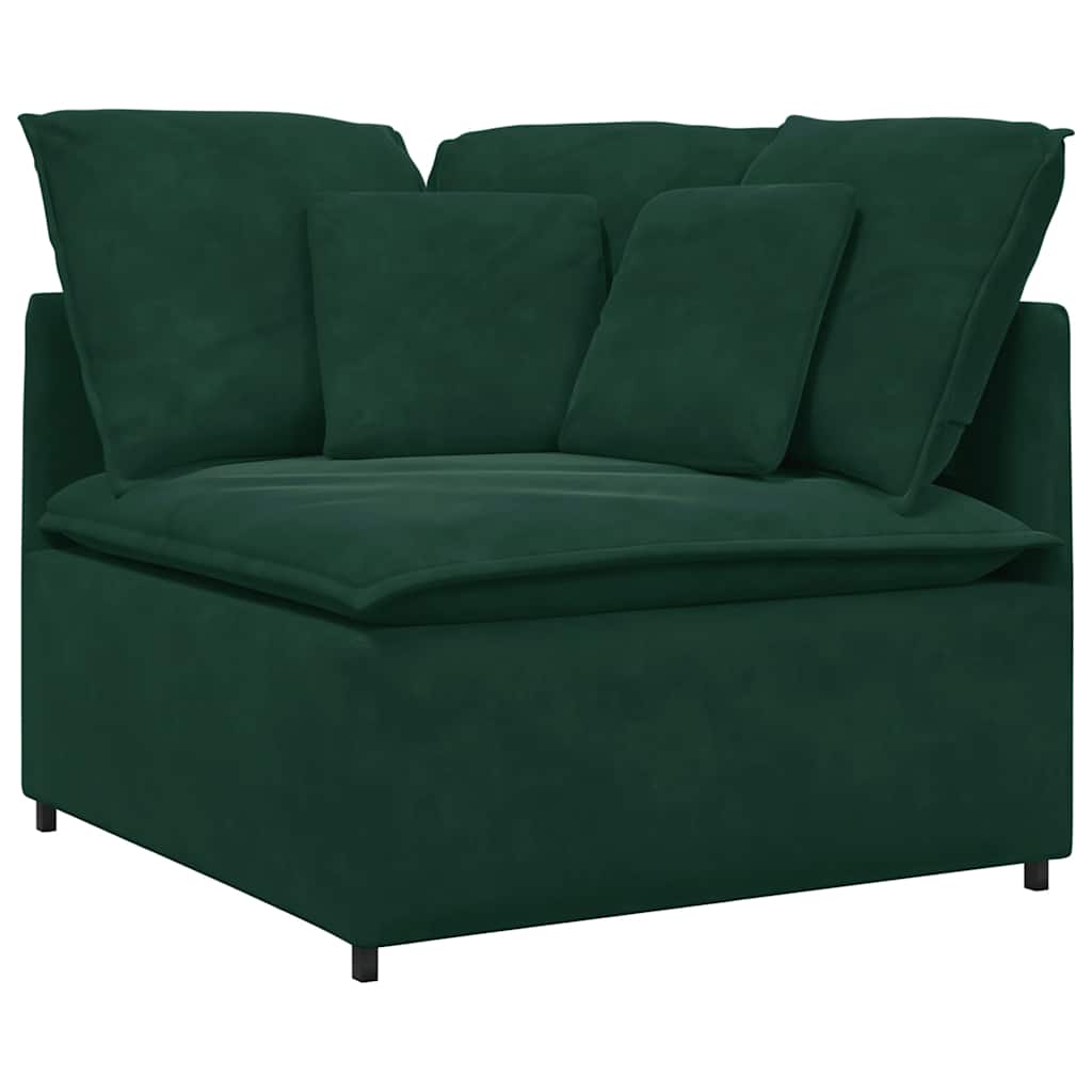 Module d'angle pour canapé modulable avec coussins vert foncé 100 cm - XIOS