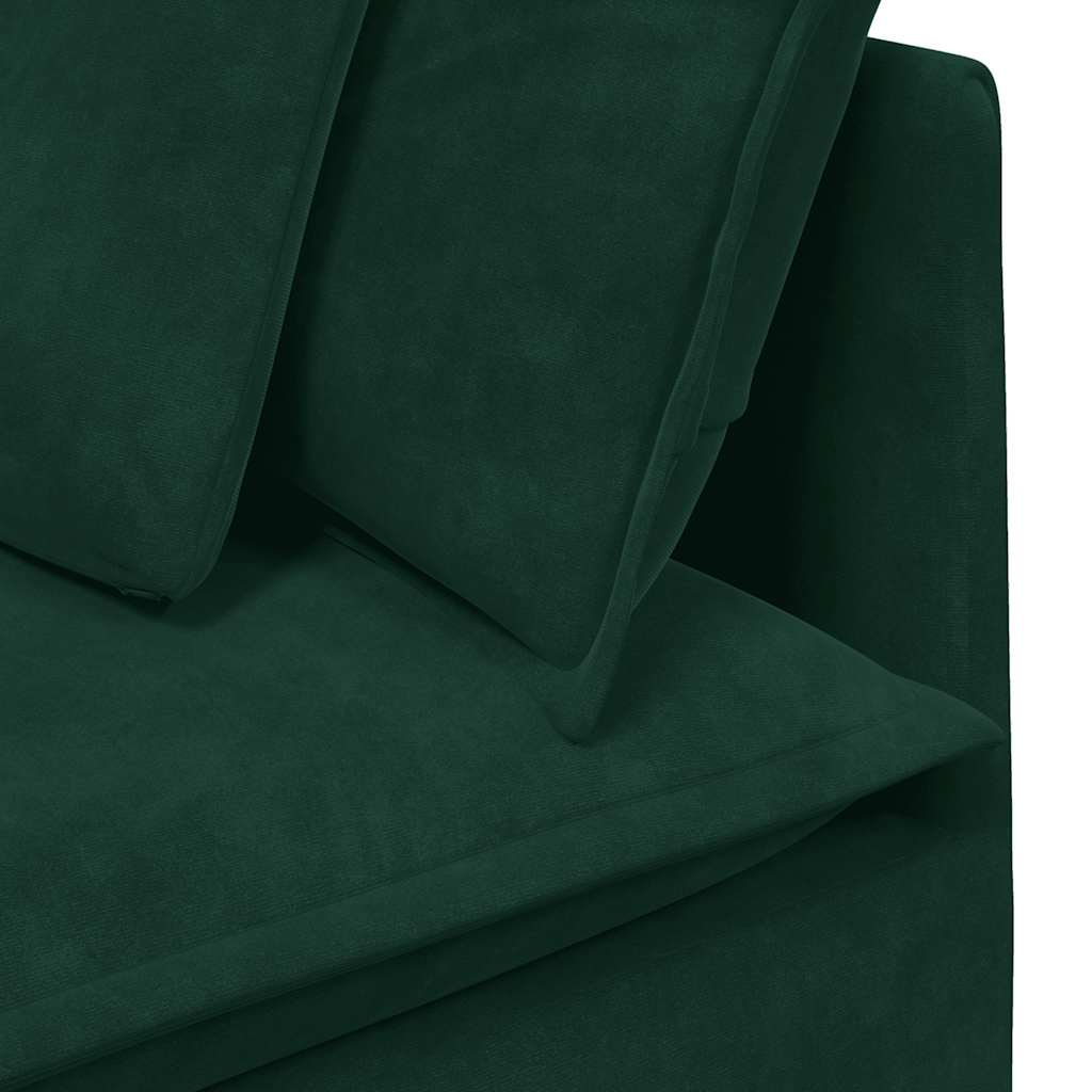Module d'angle pour canapé modulable avec coussins vert foncé 100 cm - XIOS