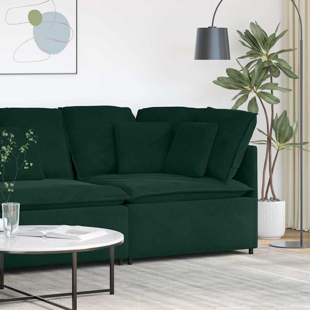 Module d'angle pour canapé modulable avec coussins vert foncé 100 cm - XIOS
