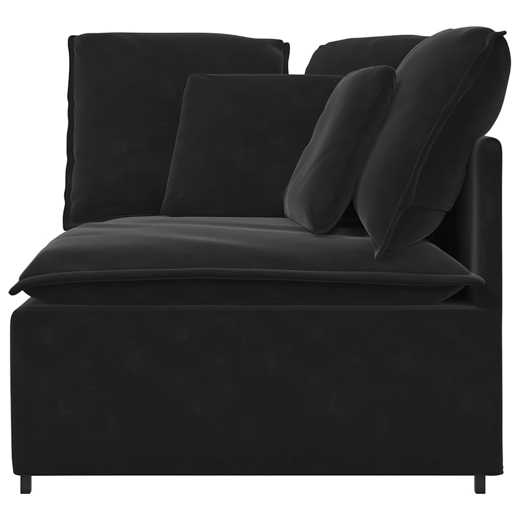 Module d'angle pour canapé modulable avec coussins noirs 100 cm - XIOS
