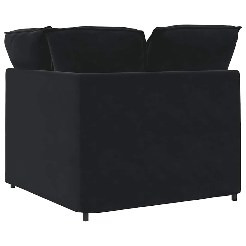 Module d'angle pour canapé modulable avec coussins noirs 100 cm - XIOS