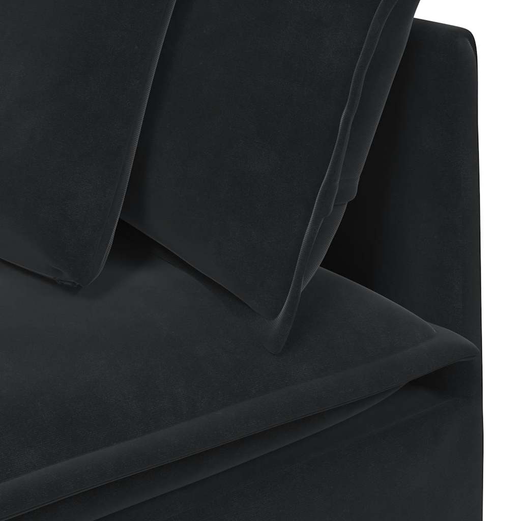 Module d'angle pour canapé modulable avec coussins noirs 100 cm - XIOS