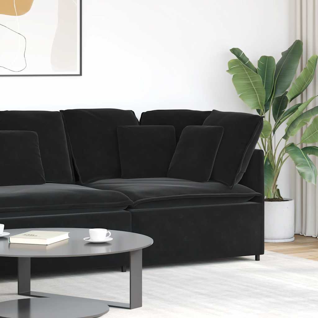 Module d'angle pour canapé modulable avec coussins noirs 100 cm - XIOS