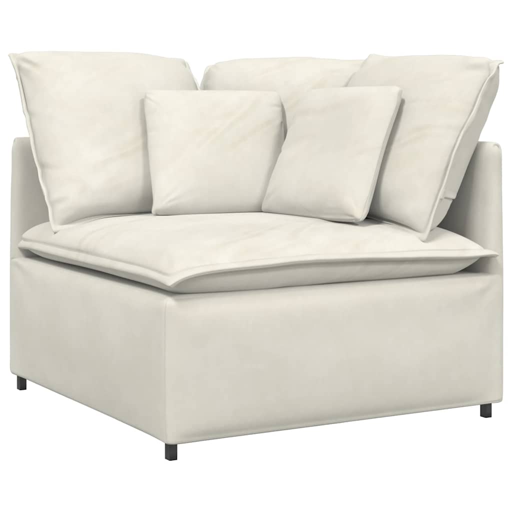 Module d'angle pour canapé modulable avec coussins crème 100 cm - XIOS