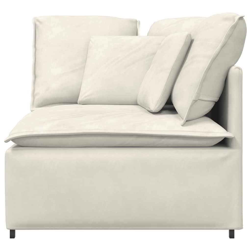 Module d'angle pour canapé modulable avec coussins crème 100 cm - XIOS